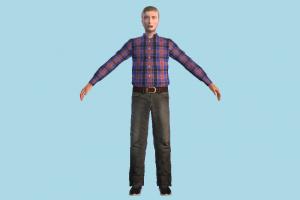 Male LowPoly male, man, people, human, character, lowpoly