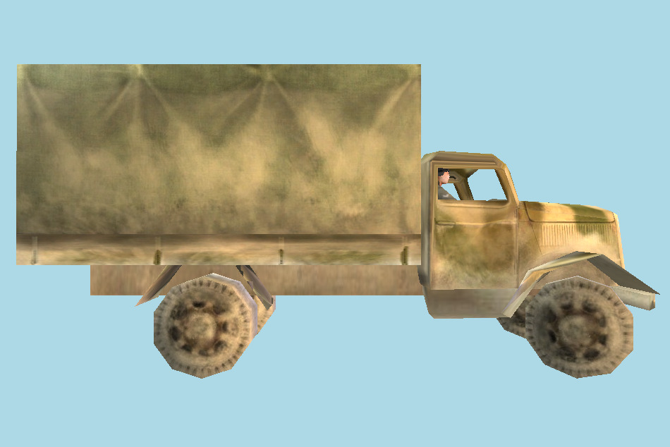 Military Truck Low-poly 3d model