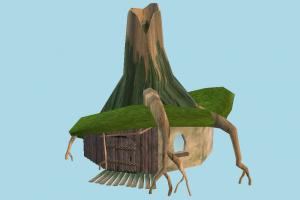 Shreks House house, tree, jungle, woods, wood, home, land, cartoon