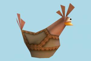 Chicken chicken, hen, rooster, bird, cartoon, logo, lowpoly