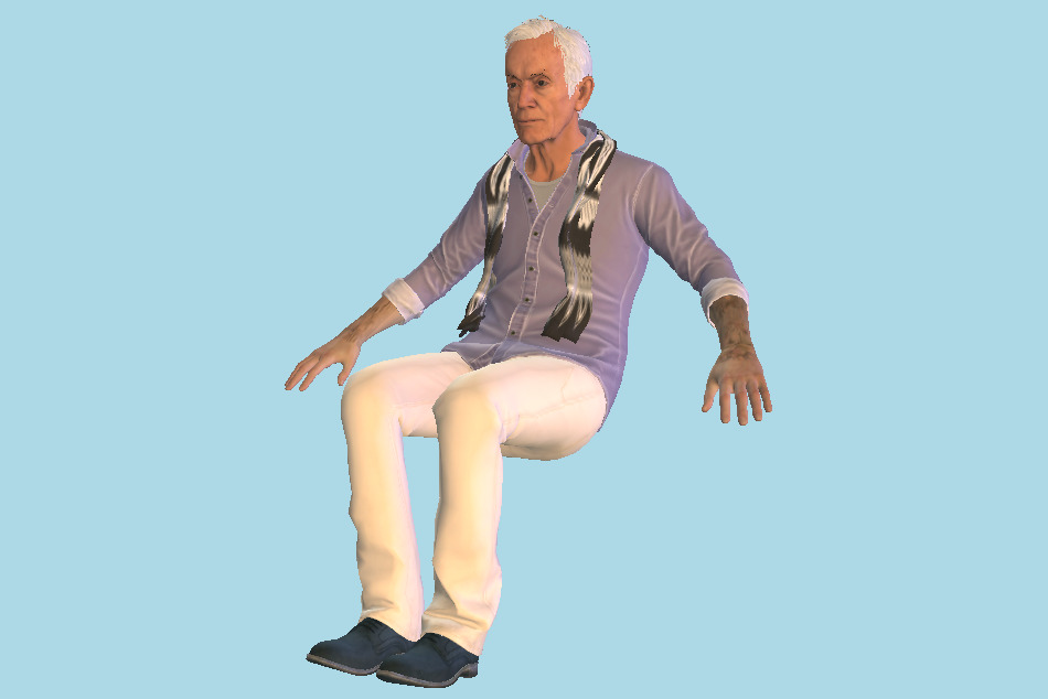 Detroit Become Human Carl Manfred Crippled Old Man 3d model
