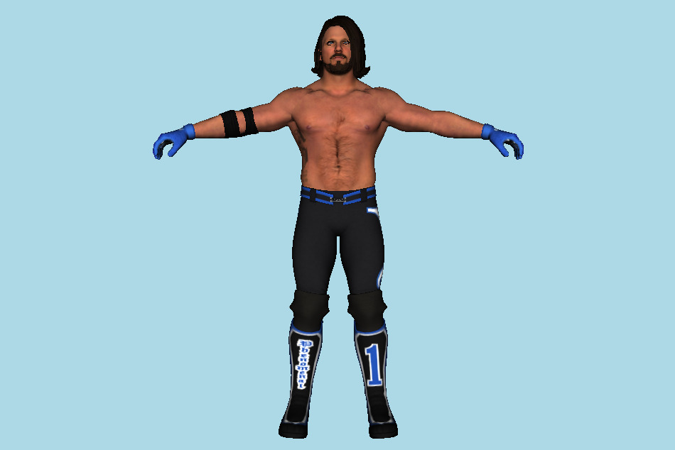 Aj Styles WWE 2K17 Man Wrestler Superstar 3d model