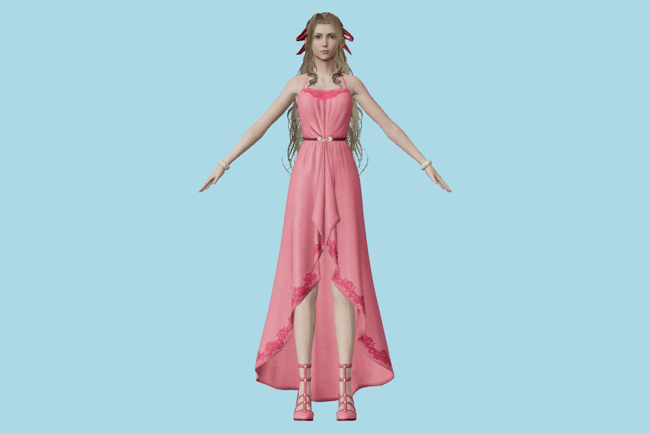 Final Fantasy VII Remake - FFVII Aerith Ordinary Dress 3d model