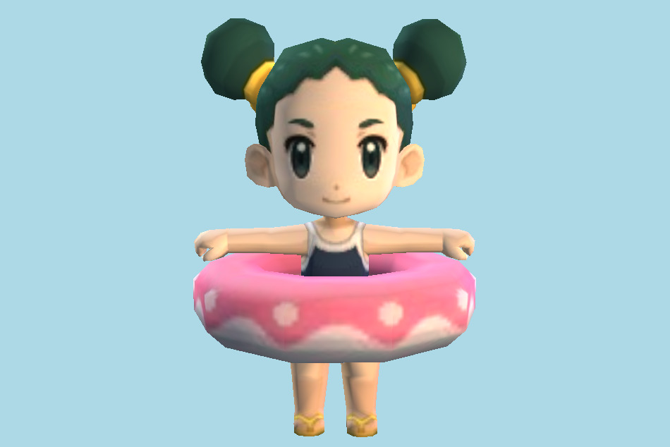 Pokemon Omega Ruby / Alpha Sapphire Tuber Swimming (Girl) 3d model