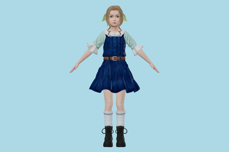 Final Fantasy VII Remake - FFVII Aerith Young 7 Years Old 3d model