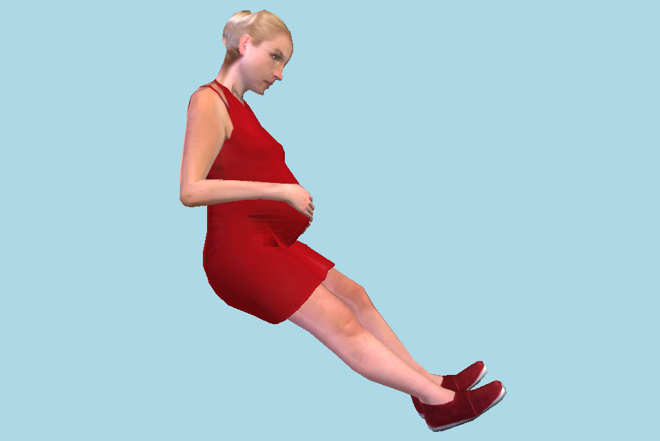 Pregnant Woman Sitting 3d model