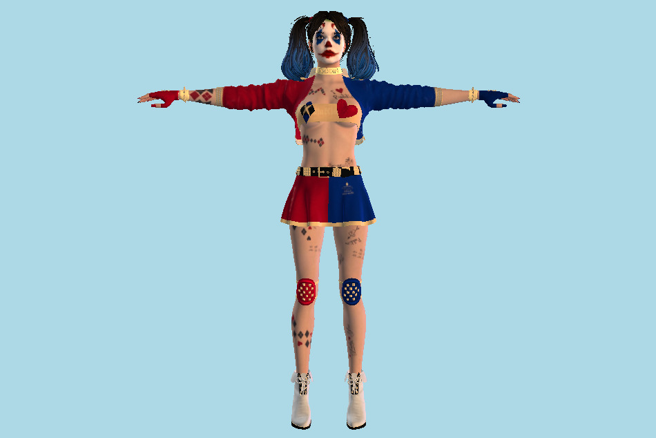 Jill Joker Harley Quinn 3d model