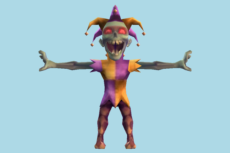 Zombie Panic in Wonderland Jester Clown Zombie 3d model