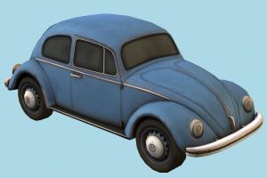 Volkswagen Beetle beetle, vw, volkswagen, bug, retro, car, vehicle, transport, carriage, lowpoly