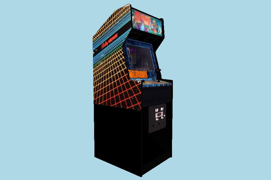 Zwackery Upright Arcade Machine 3d model
