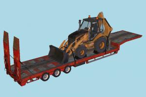 Overweight Trailer tractor, truck, constructor, trailer, vehicle, carriage