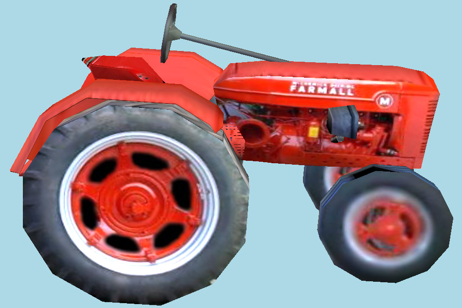 Tractor Very Low-poly 3d model