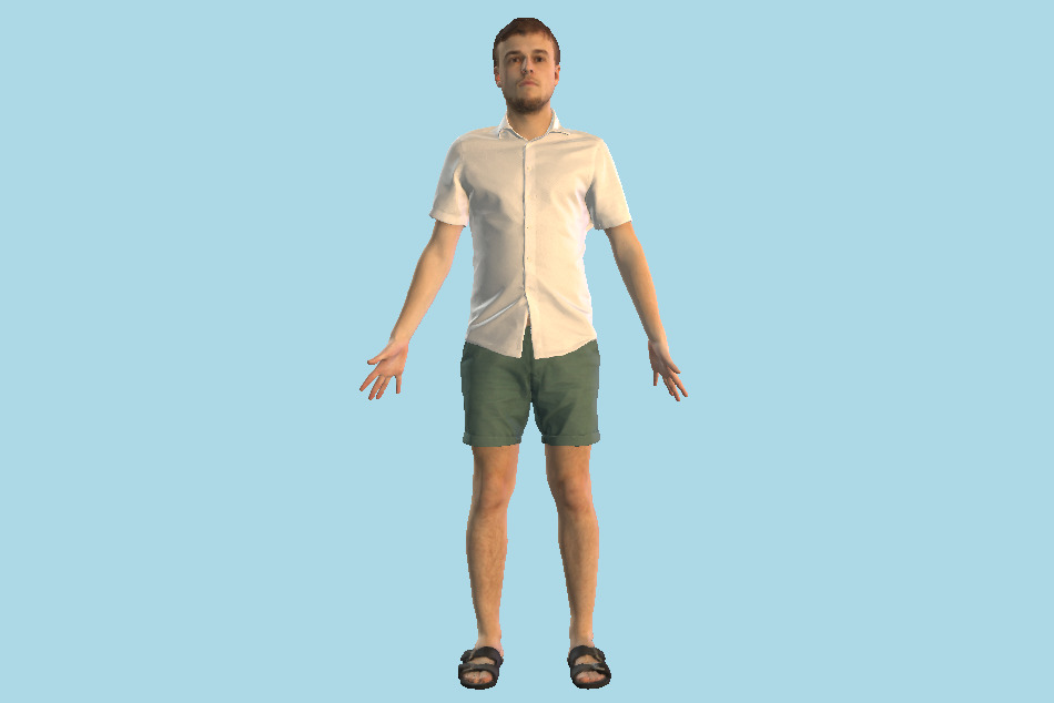 Casual Man Summer Shorts 3d model