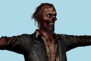 Crimson Head Elder Resident-Evil, RE, resident, evil, zombie, people, human, xna, characters, rigged