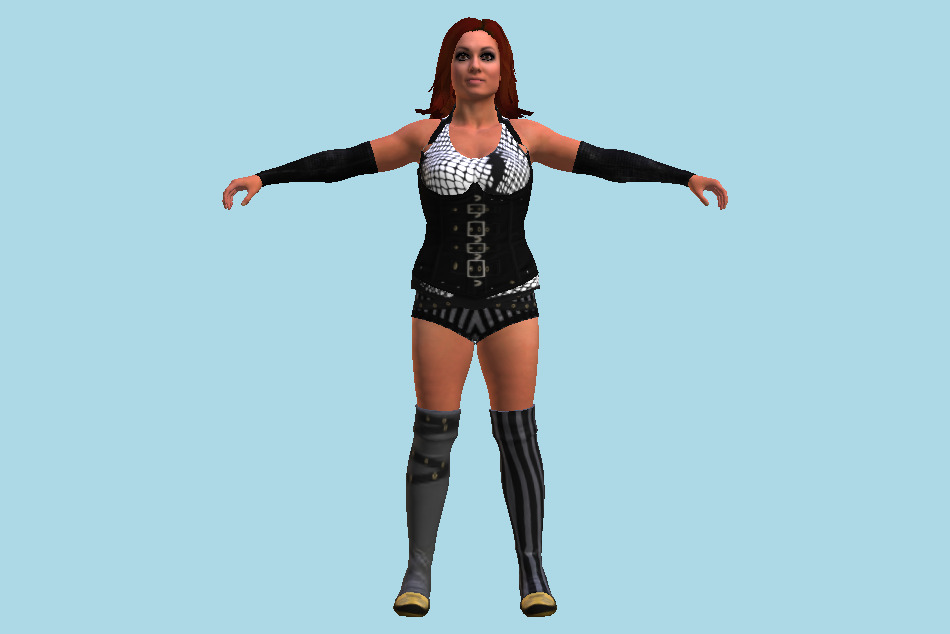 Becky WWE 2K17 Female Wrestler Superstar Girl 3d model