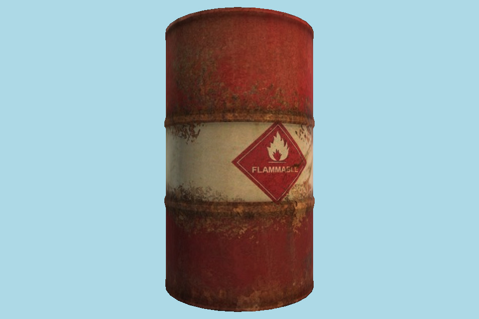Flammable Oildrum Barrel 3d model