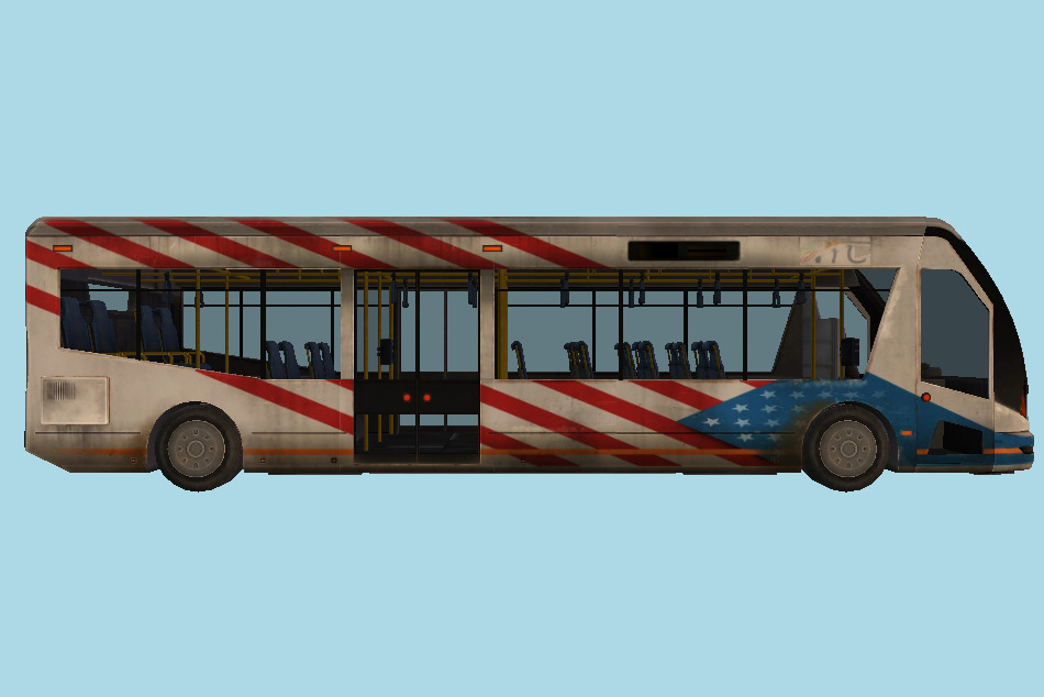 Bus with interior details 3d model