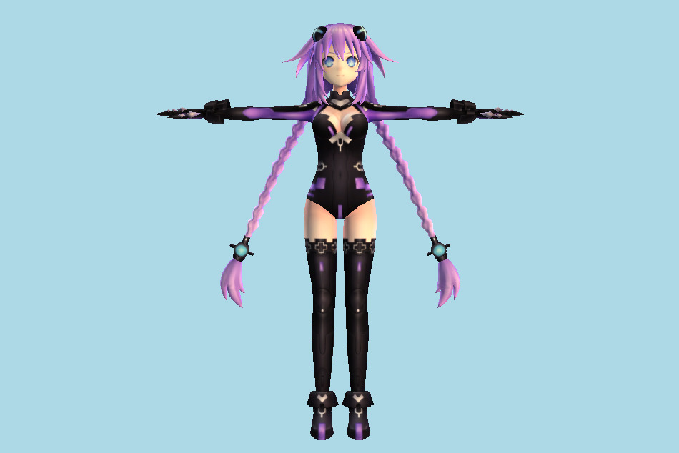 Hyperdimension Neptunia Re;Birth 1 Purple Heart Girl 3d model