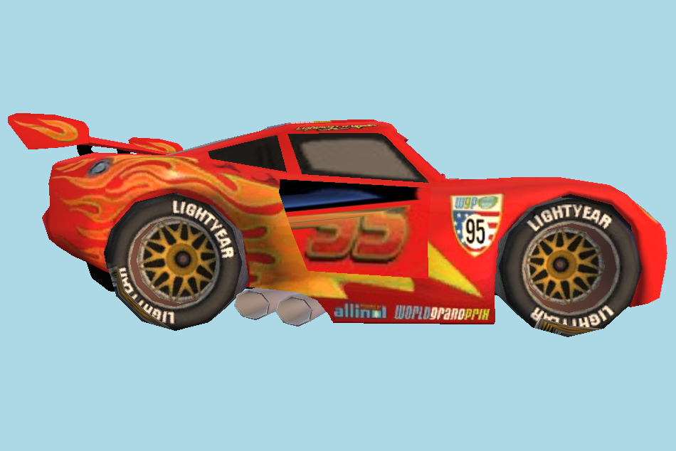 Car Lightning McQueen Low-poly 3d model