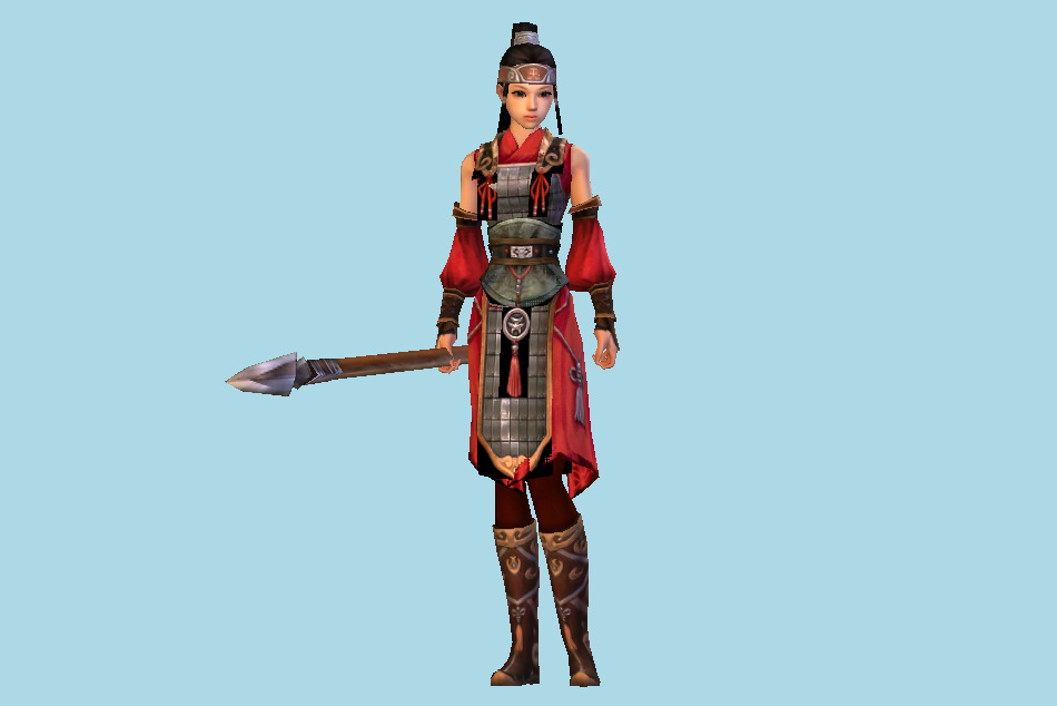 Chinese Ancient Soldier Woman 3d model