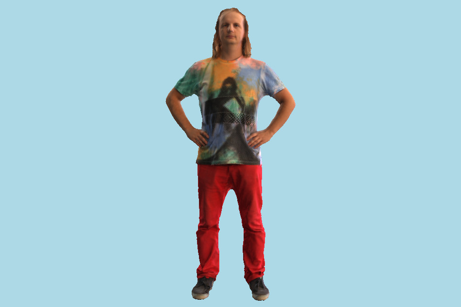Man Standing in T-shirt 3d model