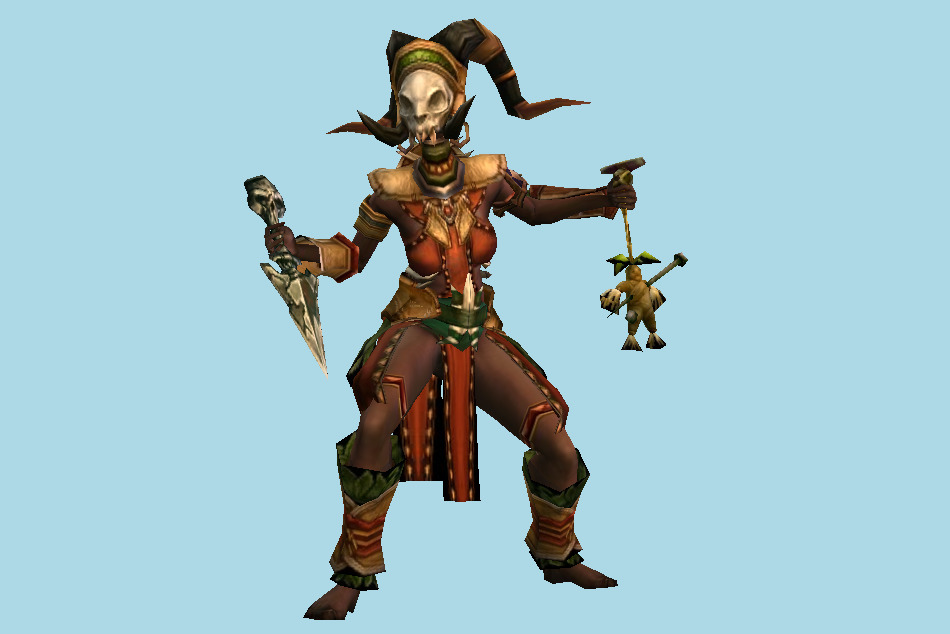 Diablo III character Witch Doctor Female 3d model