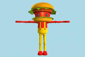 Chibi-Robo Burger chibi-robo, hero, character, cartoon, burger, sandwish