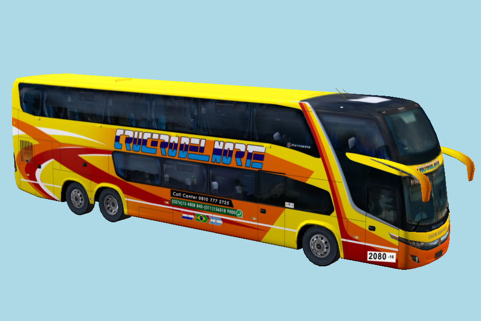 Marcopolo Paradiso 1800DD Bus 3d model