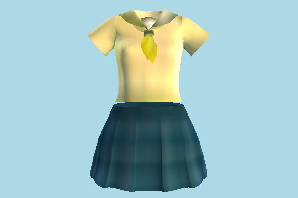 Sailor Suit School Uniform 3d model