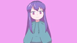 [OC] Purple hair girl pastel, animegirl, anime3d, anime
