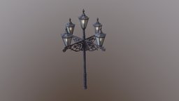 Victorian five lucern street lamp lamp, victorian, lamps, lampe, metal, old, streetlight, streetlamp, lighting, street, light, victorian-era