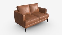 Sofa LEO 2-seater room, modern, cushion, sofa, two, leather, studio, comfortable, seat, leo, furniture, seater, living, contemporary, 3d, pbr, design, home, interior