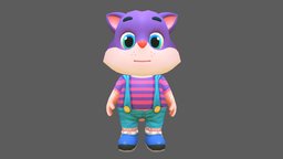 Cat Kitty Animated Rigged cat, toon, cute, chibi, games, tiger, toy, biped, kitty, pet, painted, unreal, mammal, feline, baked, tomcat, run, kitten, oggy, puss, tabby, maya, character, unity, cartoon, 3d, lowpoly, model, animal, animation, animated, rigged