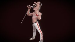 Freddie low NO PRINT music, caricature, singer, queen, fred, song, mercury, freddie, character, cartoon, 3d
