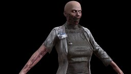 UrbanZombie8 ancient, rpg, hunter, unreal, mutant, undead, claws, logger, character, unity, game, pbr, low, poly, skull, animation, monster, rigged, zombie, ghol