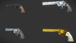 Revolver(PBR) revolver, python, 357, vr, arms, magnum, goldengun, colt-python, unity, unity3d, pbr, gun, colt, gold, revolver-pistol