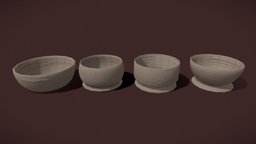 bowls_Fbx medieval, pottery, clay, bowls, jugs