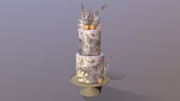 Elegant Eucalyptus Wedding Cake cake, palm, luxury, party, chocolate, birthday, realistic, scanned, elegant, bakery, personalised, wheat, customizable, eucalyptus, photogrammetry, leaves, macarone, cakesburg, buttercream, noai