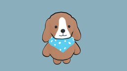 Cute Dog #1 cute, dog, low-poly-blender, character, low-poly, cartoon, blender, animal