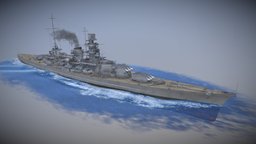 Scharnhorst battleship, ww2, german, kriegsmarine, warship, germany, blender, blender3d, ship