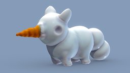 Snowball (Lowpoly Version) cute, snowman, winter, ice, fun, balls, snow, fox, christmas, holiday, props, props-assets, festive, lowpoly, blender3d, gameasset, animal, stylized, gameready