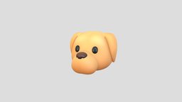 Prop175 Golden Retriever Dog Head face, cute, little, baby, dog, kid, pet, prop, fashion, mammal, puppy, retriever, ar, anonymous, head, mask, costume, golden, character, cartoon, animal, noai