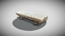 Stone Bench 3D scan bench, garden, stone