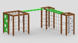 Lappset Climbing Track 02 tower, frame, bench, set, children, child, gym, out, indoor, slide, equipment, collection, play, site, vr, park, ar, exercise, mushrooms, outdoor, climber, playground, training, rubber, activity, carousel, beam, balance, game, 3d, sport, door