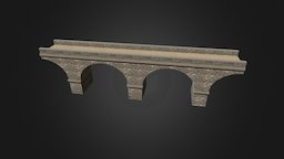 Stone Bridge exterior, road, old, architecture, lowpoly, stone, gameasset, structure, building, rock, bridge, gameready