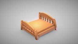 Bed cartoon bed, toony, cartoon, stylized