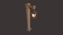 Lamp Post lamp, prop, game-asset, lamppost, game, stylized