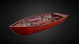 Wood Boat sail, woood, substancepainter, substance, asset, game, sea, boat