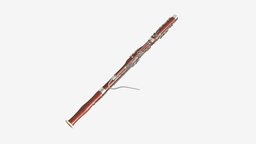 Bassoon music, valve, instrument, wind, arts, style, sound, musical, key, reed, classic, orchestra, classical, musician, woodwind, 3d, pbr, wood, bassoon