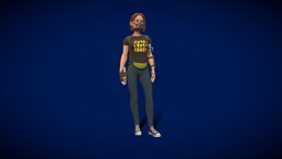 SurvivorGirl humanoid, cute, assets, apocalyptic, unreal, hero, survival, battle, woman, character, girl, cartoon, game, gameasset, female, animation, stylized, animated, human, war, zombie